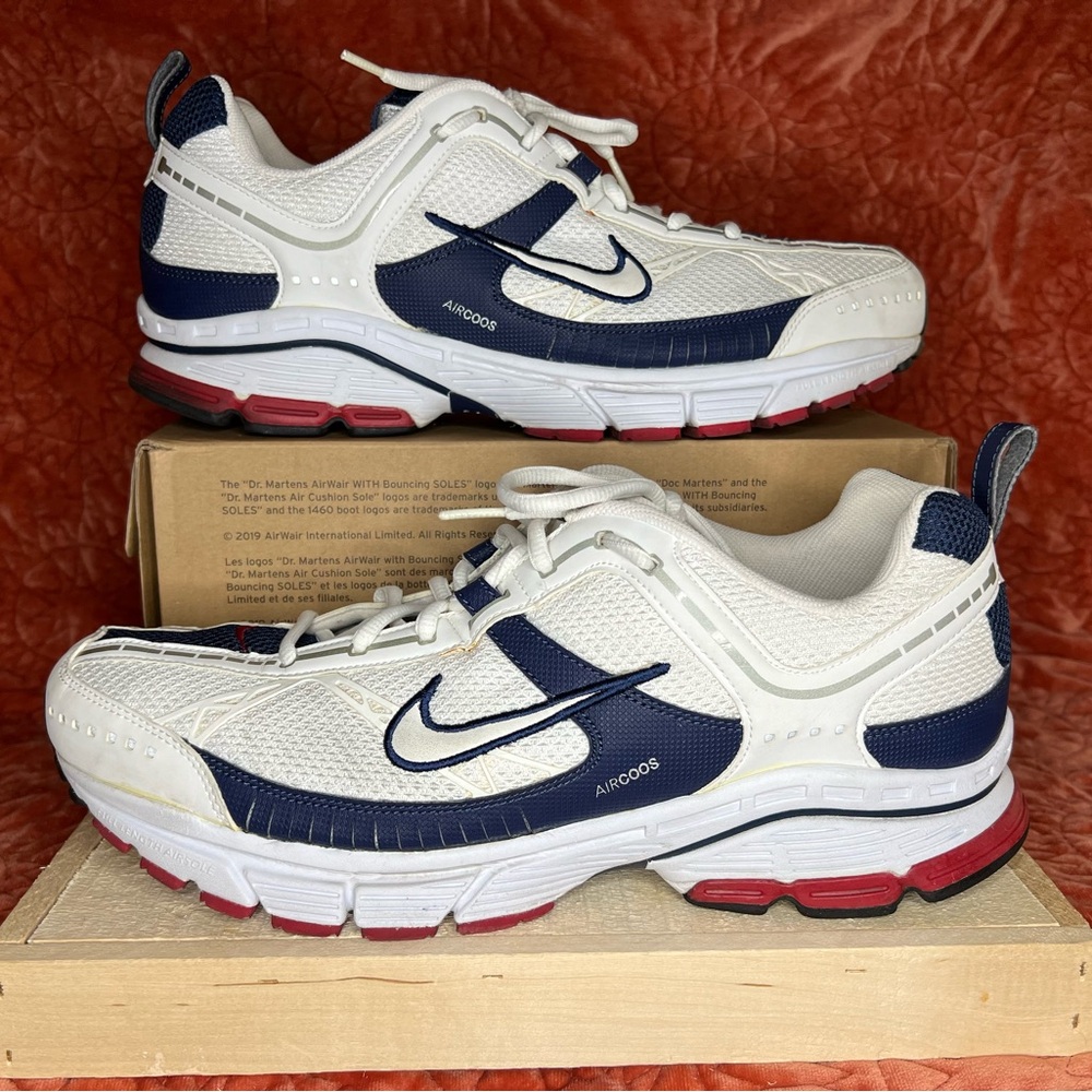 Nike Retro 2005 Pre Lives AirCoos White/Navy/Red Sneakers Men’s Size 13